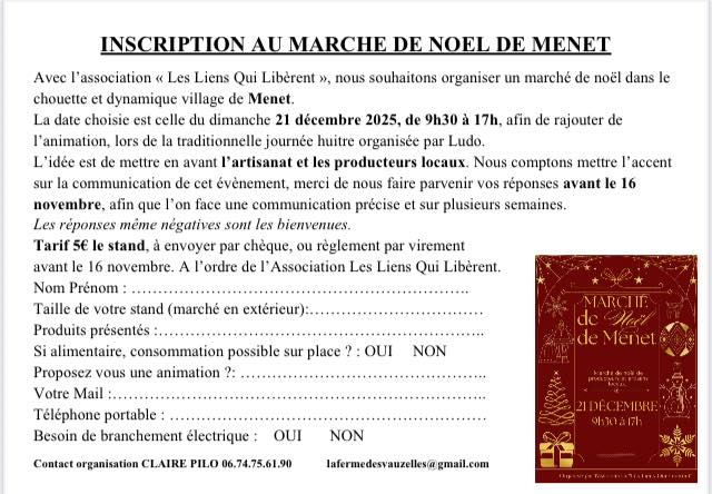 inscription au marché de Noël